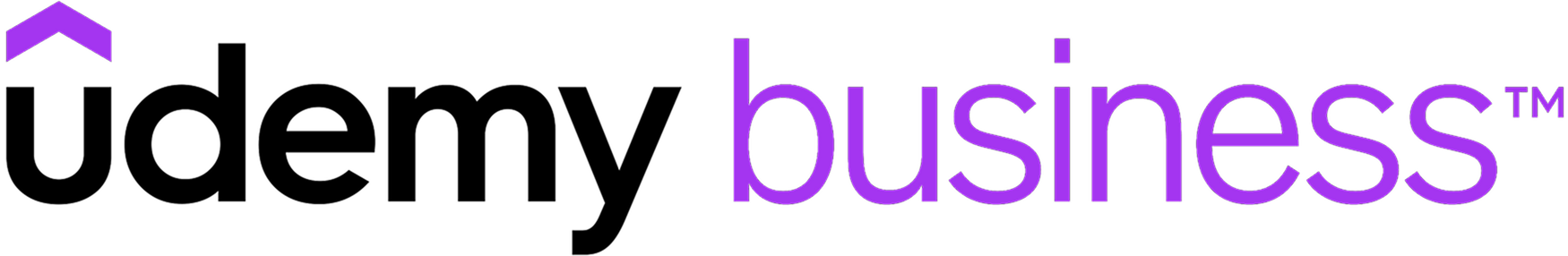 Purple upward arrow and the word 'business™' in purple, against a black background.