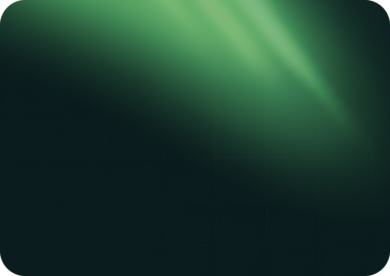 Dark green gradient background with subtle light rays shining from above.