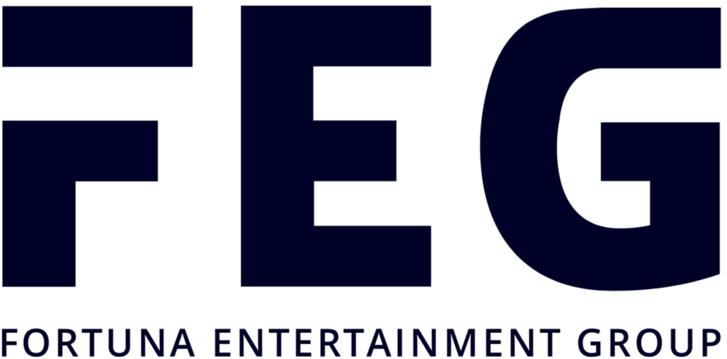 FEG Fortuna Entertainment Group logo with dark blue text on a white background.
