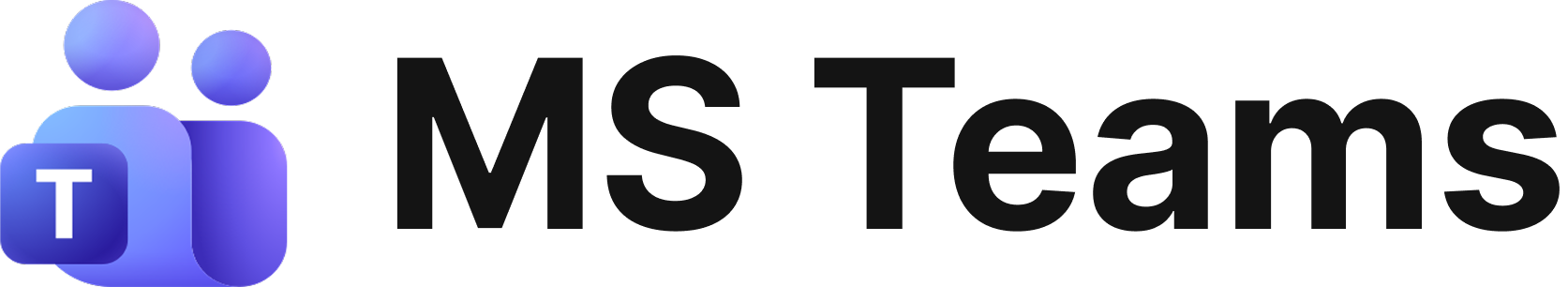 Microsoft Teams logo, showing purple figures and a 'T' icon next to 'MS Teams' text.