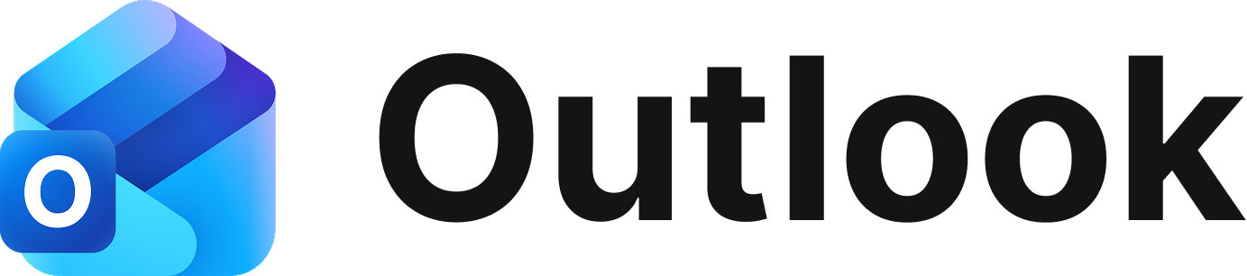 The blue and purple Microsoft Outlook logo with the word 'Outlook' next to it.
