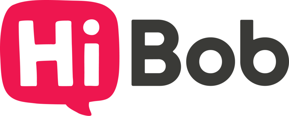 Hi Bob logo featuring 'Hi' in a red speech bubble and 'Bob' in dark grey text.