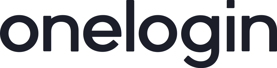 OneLogin logo featuring its distinctive dark grey text against a black background.