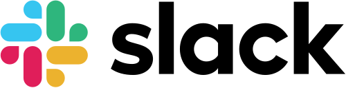 Slack logo featuring a multicolored four-petal flower design against a black background.